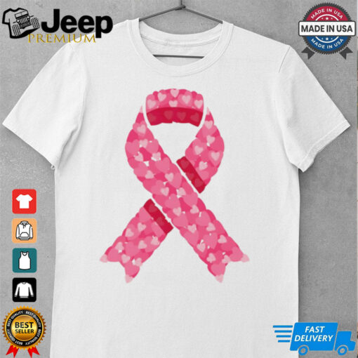 Pink ribbon heart October Breast Cancer Awareness shirt