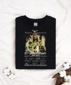 Pirates Of The Caribbean 21st Anniversary 2003 2024 Thank You For The Memories T Shirt