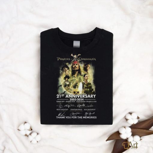 Pirates Of The Caribbean 21st Anniversary 2003 2024 Thank You For The Memories T Shirt