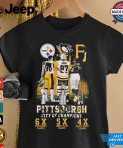 Pittsburgh City Of Champions Steelers Penguins Pirates Signatures 2024 Shirt