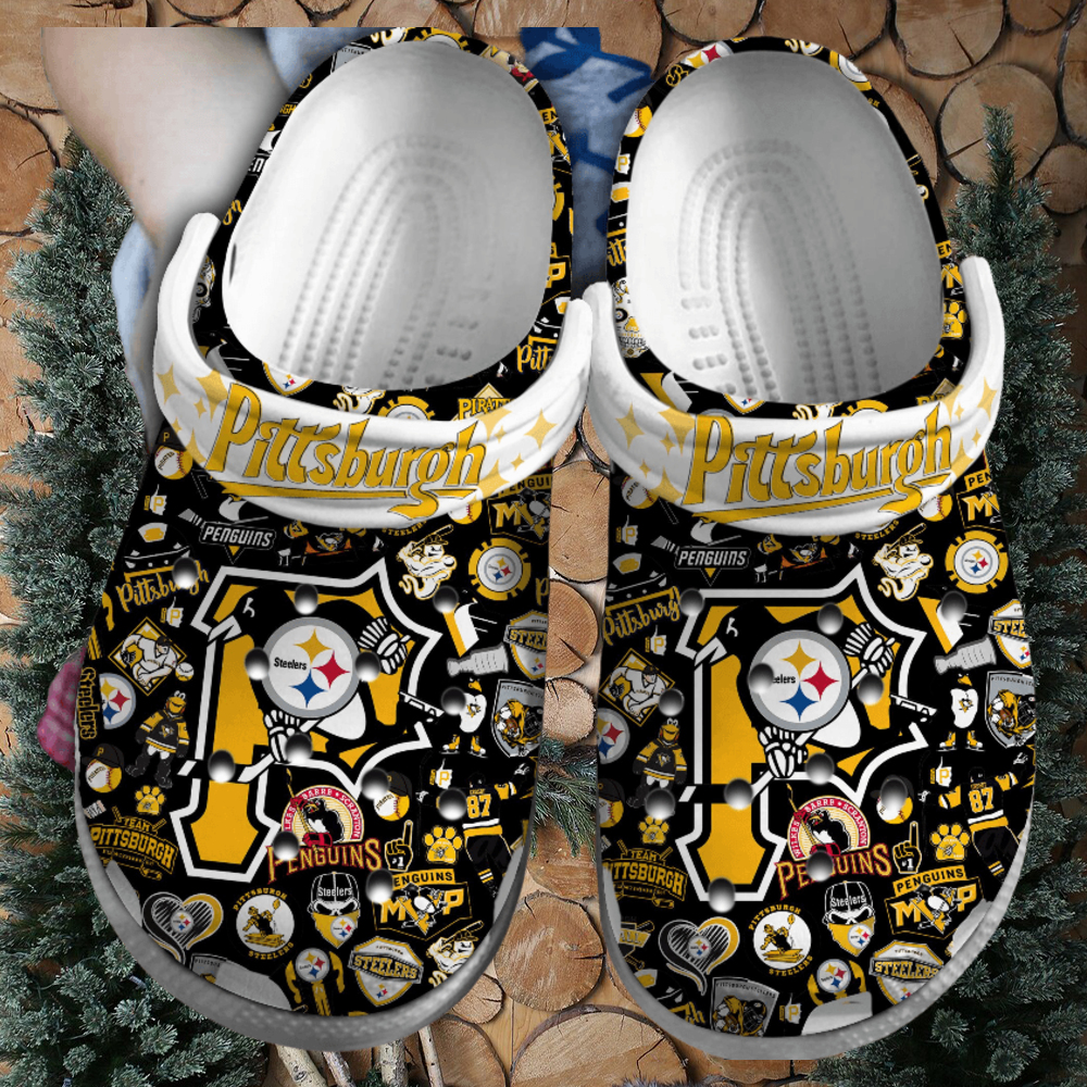 Pittsburgh Penguins NHL Sport Crocs Crocband Clogs Shoes