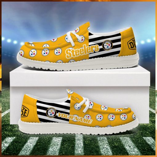 Pittsburgh Steelers 2024 Version Personalized Hey Dude Shoes