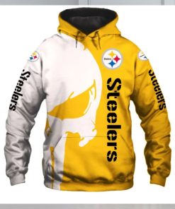 Pittsburgh Steelers 3D Hoodie punisher Skulls new design 2024