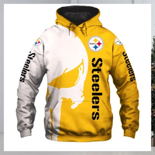 Pittsburgh Steelers 3D Hoodie punisher Skulls new design 2024