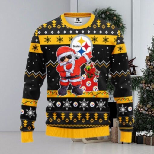 Pittsburgh Steelers Dabbing Santa Claus Ugly Christmas Sweater