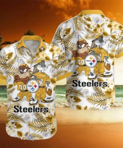 Pittsburgh Steelers Hawaiian Shirt Taz and Bugs For NFL Team