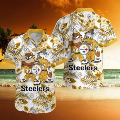 Pittsburgh Steelers Hawaiian Shirt Taz and Bugs For NFL Team