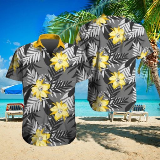 Pittsburgh Steelers Hawaiian Tracksuit Floral Outfits Button Shirt Beach Shorts