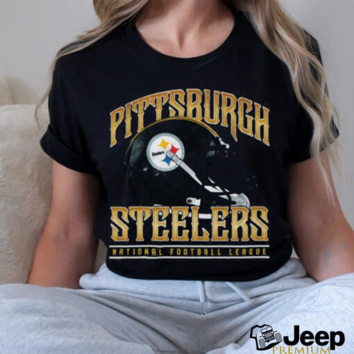 Pittsburgh Steelers Helmet Garment Dyed Heavyweight T Shirt