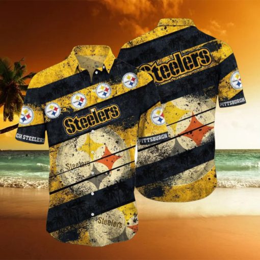 Pittsburgh Steelers NFL Hawaiian Shirt 3D Printed Graphic Tropical Pattern Short Sleeve Summer For Fans