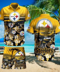 Pittsburgh Steelers NFL SAS Tropical Pattern Beach Hawaiian Shirt And Short For Best Fans New Trends For This Summer Beach