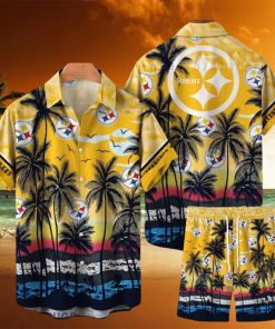 Pittsburgh Steelers NFL SAS Tropical Pattern Summer Beach Team Hawaiian Shirt And Short For Men Women Gift