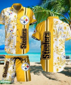 Pittsburgh Steelers NFL Tropical Pattern Hawaiian Shirt And Short For Best Fans Gift New Trending Beach Holiday