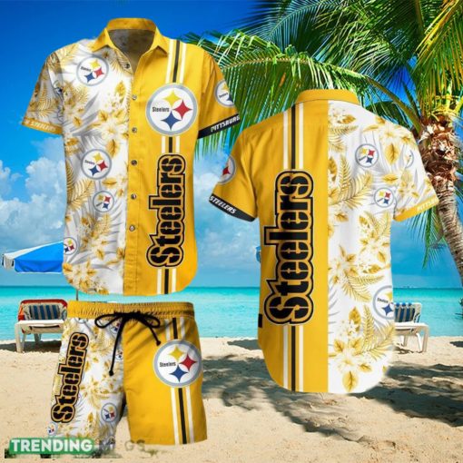 Pittsburgh Steelers NFL Tropical Pattern Hawaiian Shirt And Short For Best Fans Gift New Trending Beach Holiday