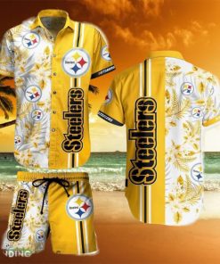 Pittsburgh Steelers NFL Tropical Pattern Hawaiian Shirt And Short For Men Women Gift Summer Beach Team Holiday