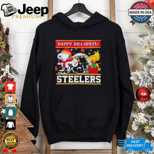 Pittsburgh Steelers Snoopy and Woodstock Happy Holidays shirt