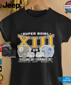 Pittsburgh Steelers vs Dallas Cowboys Super Bowl XIII helmet shirt