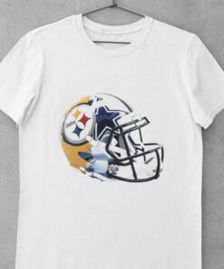 Pittsburgh Steelers vs Dallas Cowboys football helmet shirt