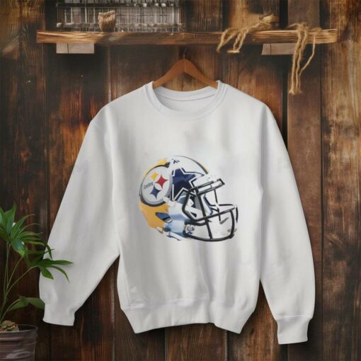 Pittsburgh Steelers vs Dallas Cowboys football helmet shirt