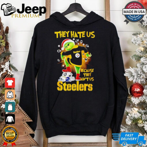 Pittsburgh Steelers x Grinch They hate us because they ain’t us helmet shirt