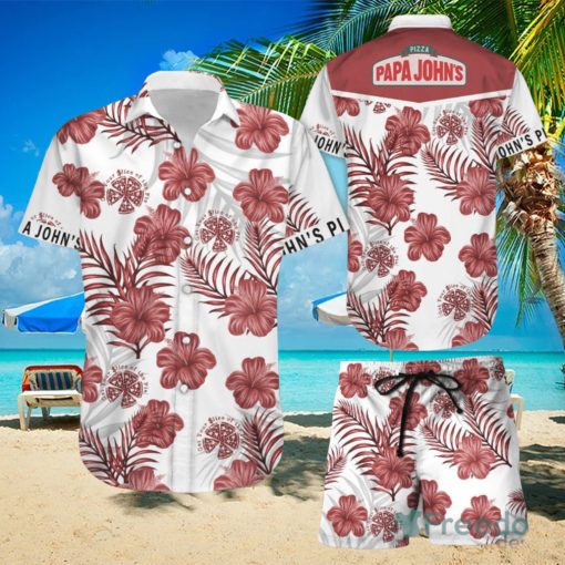 Pizza Papa John’S Hawaiian Shirts And Short Summer Beach Set