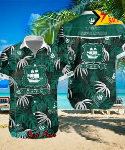 Plymouth Argyle FC Big Logo Tropical Leaves Hawaiian Shirt And Shorts