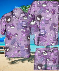 Pokemon Gengar Hawaiian Shirts And Short Summer Beach Set