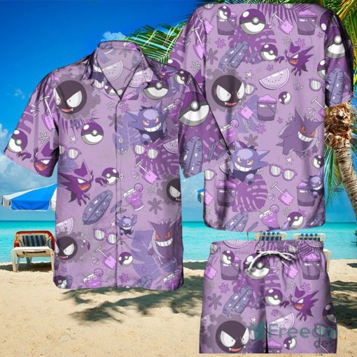 Pokemon Gengar Hawaiian Shirts And Short Summer Beach Set