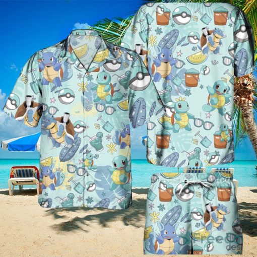 Pokemon Squirtle Hawaiian Shirts And Short Summer Beach Set