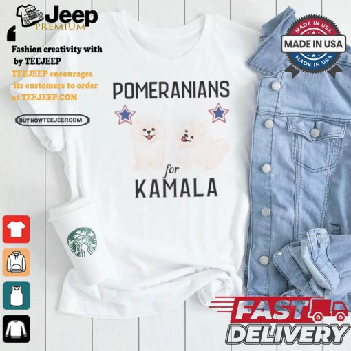 Pomeranians For Kamala Cute Dog Harris For The The 47th American President T shirt