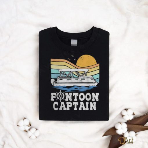 Pontoon Captain Vintage Pontoon Boat Boating Pontooning Shirt