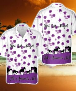 Poppy Remembrance Day Poppy Lest We Forget ANIMALS of THE WAR Hawaiian Shirt Beach Shirt For Men Women