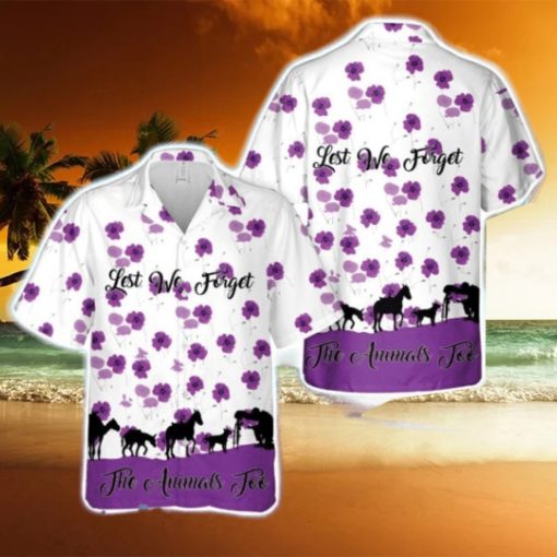 Poppy Remembrance Day Poppy Lest We Forget ANIMALS of THE WAR Hawaiian Shirt Beach Shirt For Men Women