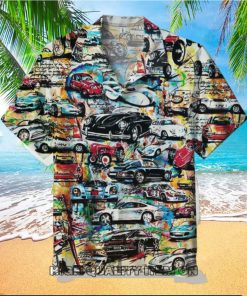 Porsche Vintage Draw Short Sleeve Hawaiian Shirt