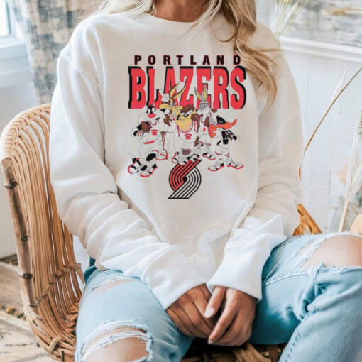 Portland Trail Blazers Looney Tunes characters NBA basketball shirt