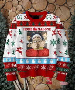 Post Malone Christmas Home Alone With Malone Chirstmas Gifts 2024 Xmas For Family And Friends Ugly Sweater