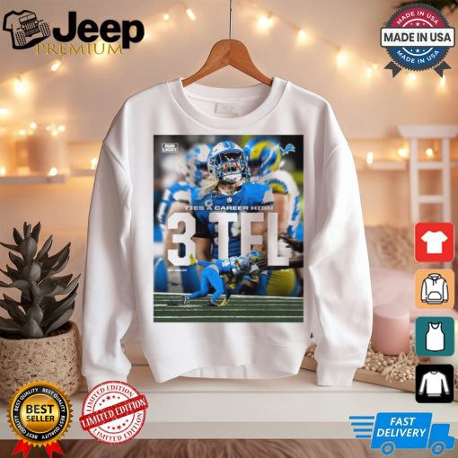 Poster Detroit Lions Alex Anzalone Ties A Career High 3 TFL vs LAR t shirt