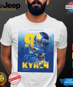 Poster Kyren Williams Los Angeles Rams NFL 2024 Touchdown In 9 Straight Games t shirt