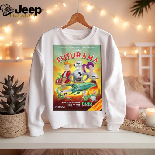 Poster for season 12 of futurama premiering july 29th 2024 home decor poster shirt