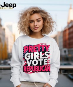 Pretty Girls Vote Republican Conservative Woman Us Flag T shirt