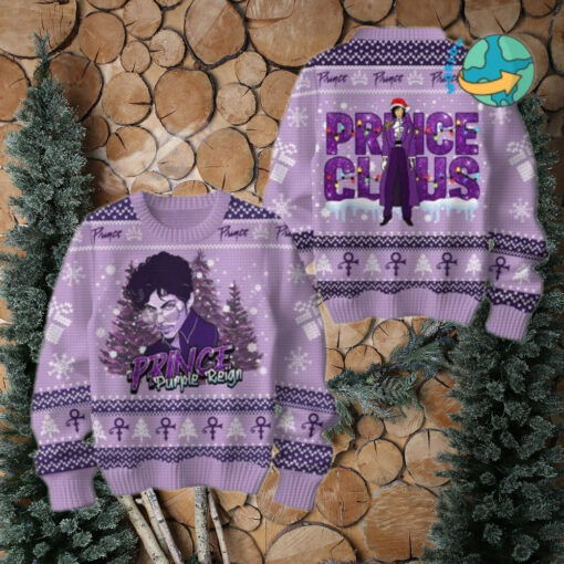 Prince Claus Purple Rain Ugly Christmas Sweater