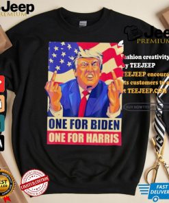 Pro Trump Anti Kamala Harris Joe Biden 2024 Election Vote Trump Middle Finger One For Joe One For Kamala T shirt