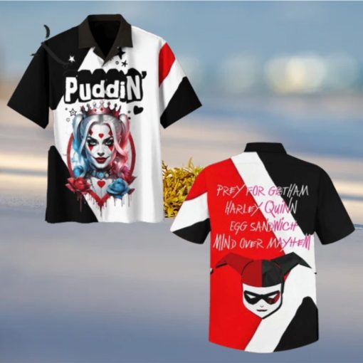 Puddin Prey For Gotham Harley Quinn Egg Sanwich Mind Over Mayhem Hawaiian Shirt