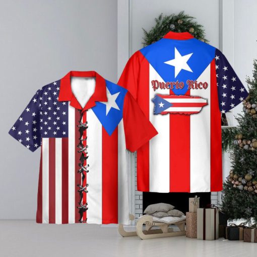 Puerto Rico Flag 3D Hawaiian Shirt Holiday Gift