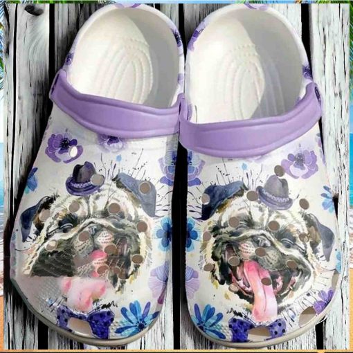 Pug Dog Love Smile Crocs