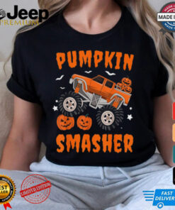 Pumpkin Smasher Toddler Halloween For Monster Truck Lover T Shirt