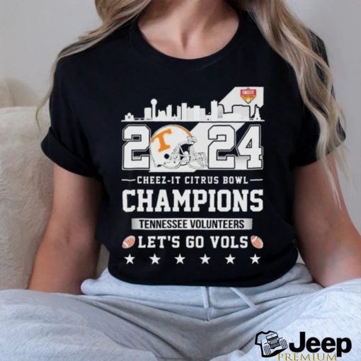 Quality Tennessee Football Skyline 2024 Cheez It Citrus Bowl Champions Let’s Go Vols Unisex T Shirt