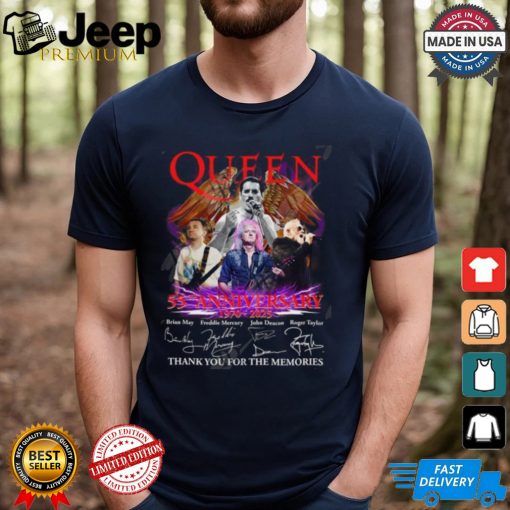 Queen 55th Anniversary 1970 – 2025 Thank You For The Memories T Shirt