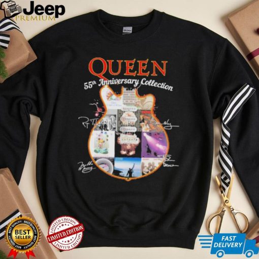 Queen band 55th anniversary collection guitar signatures shirt