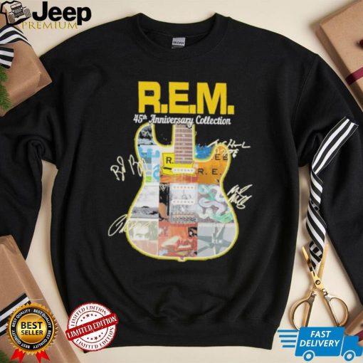 R.E.M band 45th anniversary collection guitar signatures shirt